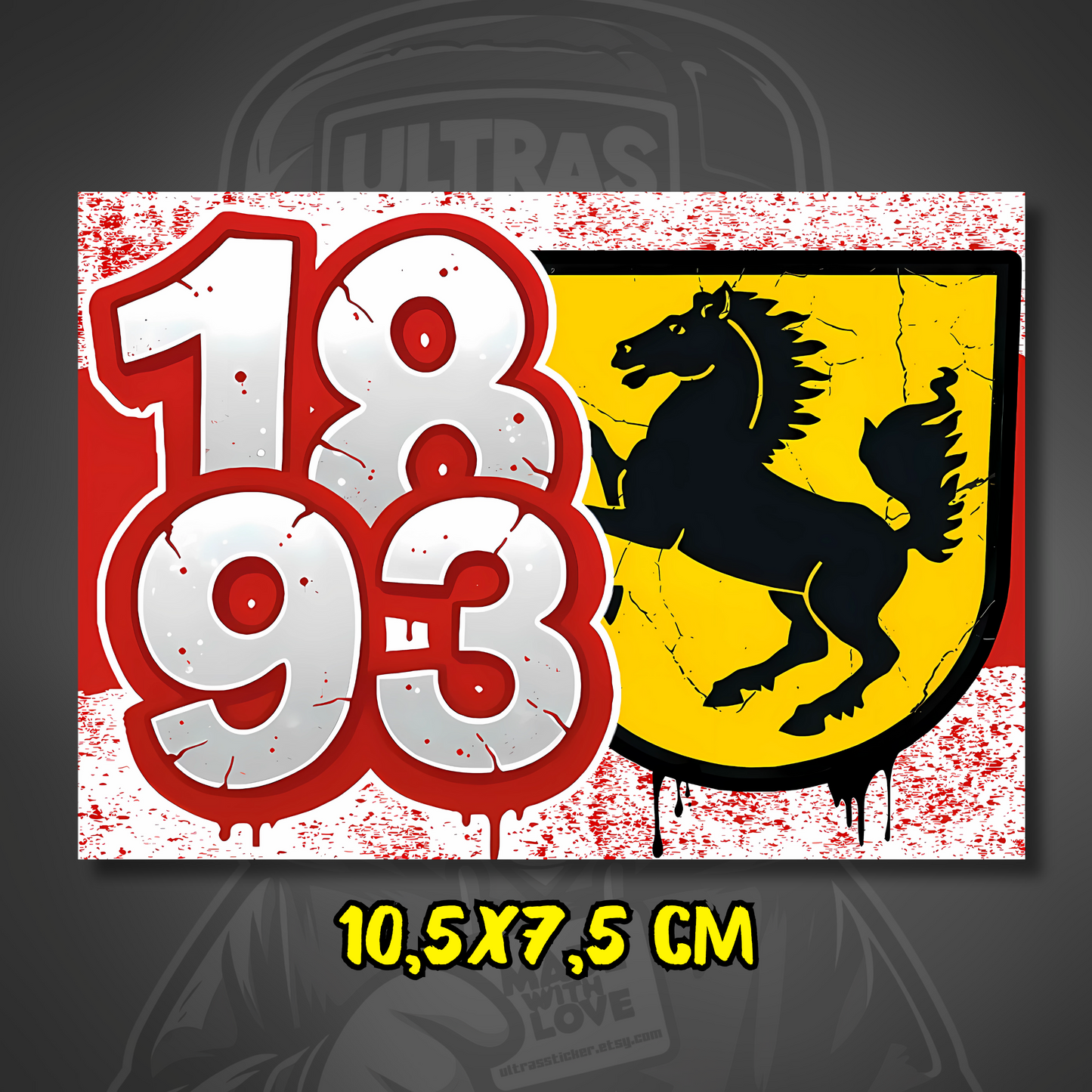 Stuttgart Aufkleber 1893 ultras-inspirierter Fan-Sticker wetterfest