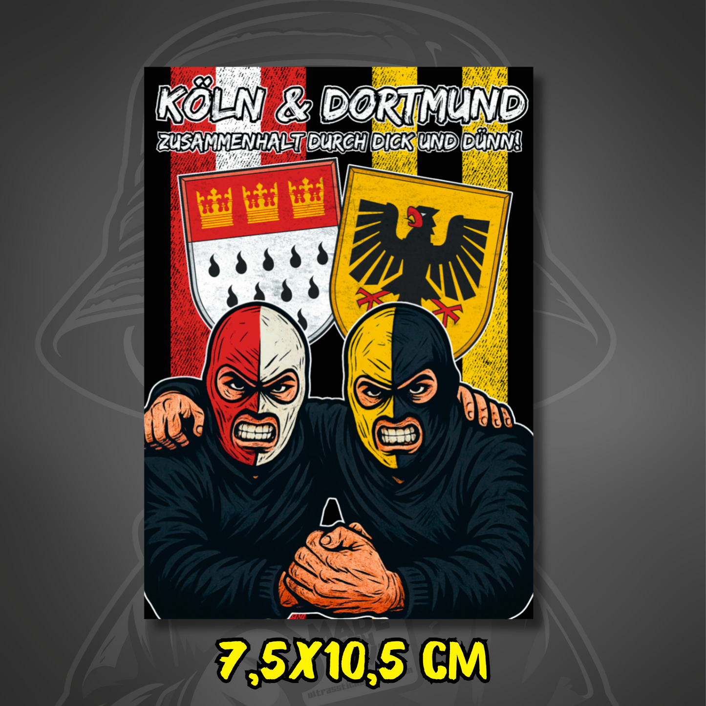 Köln & Dortmund Aufkleber Freundschaft Ultras-Sticker wetterfest