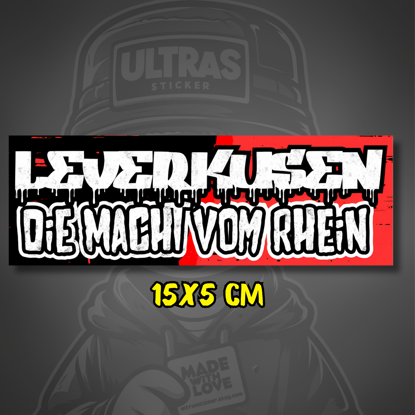 Leverkusen Aufkleber Die Macht vom Rhein ultras-inspirierter Sticker wetterfest