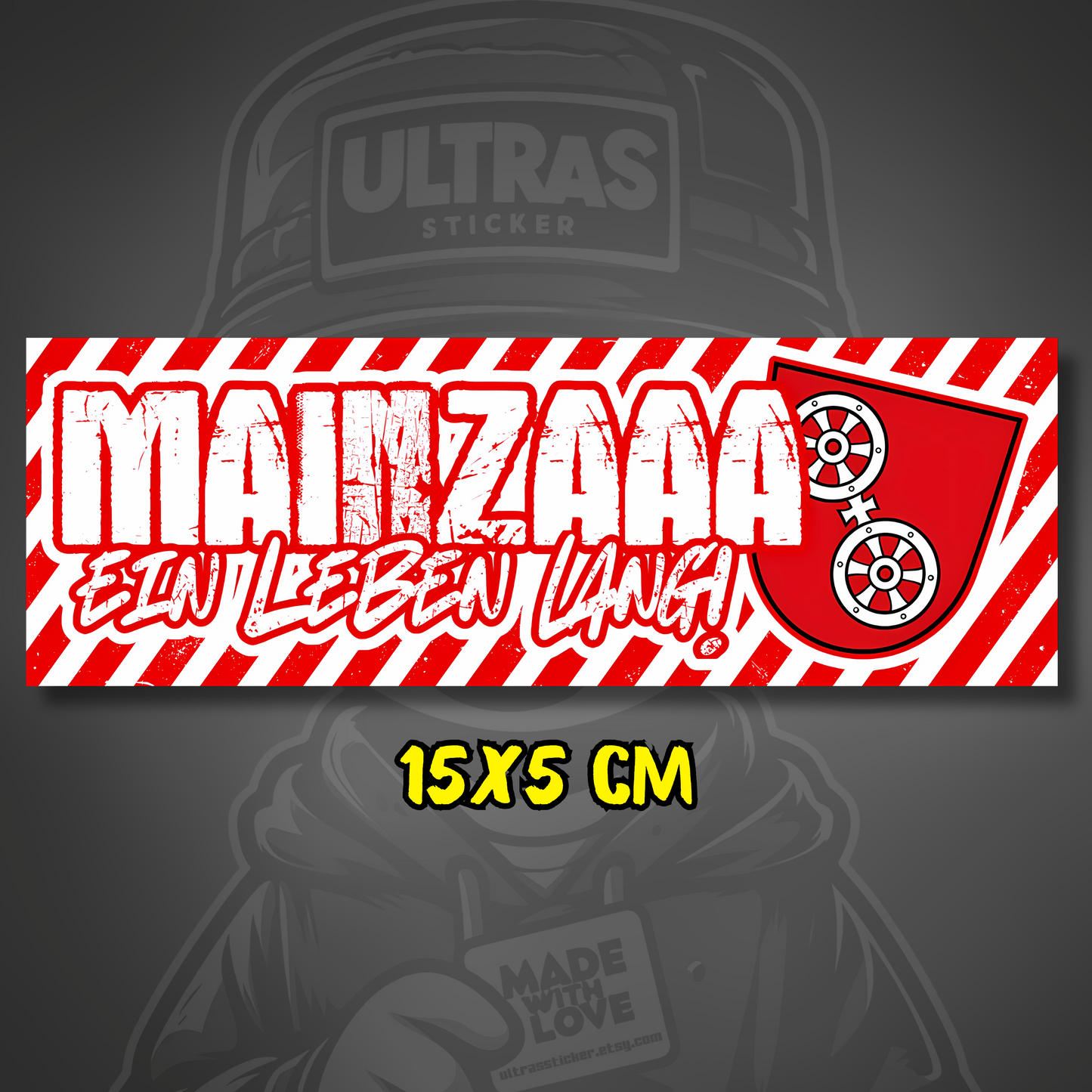 Mainzaaa Aufkleber Mainz ultras-inspirierter Fan Sticker wetterfest