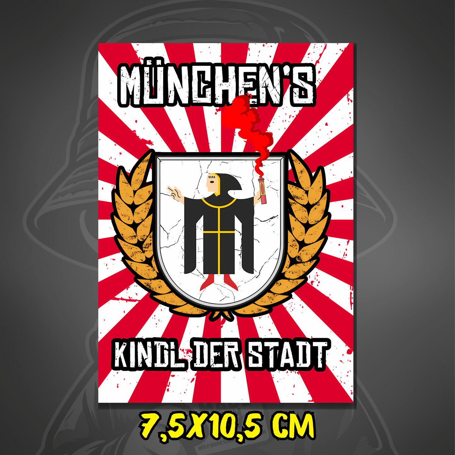 Münchens Kindl der Stadt Aufkleber ultras-inspirierter Fan Sticker wetterfest