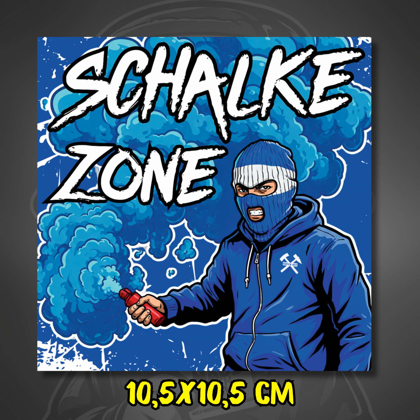 Schalke Zone Aufkleber ultras-inspirierter Fan Sticker 10.5x10.5cm wetterfest