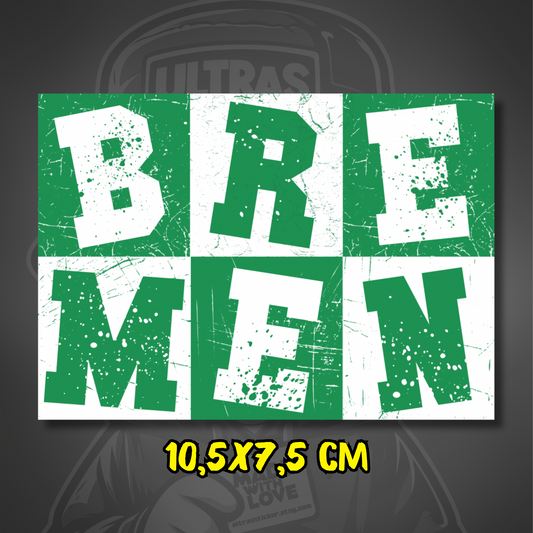 Bremen Aufkleber ultras-inspirierter Fan Sticker 10.5x7.5cm wetterfest