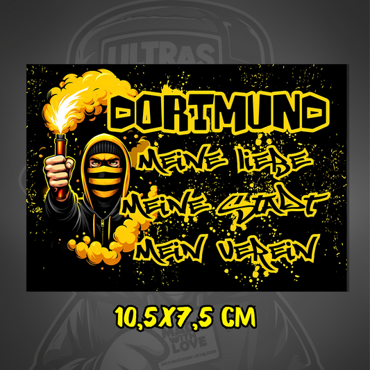 Dortmund Aufkleber Meine Liebe ultras-inspirierter Fan-Sticker 10.5x7.5cm wetterfest