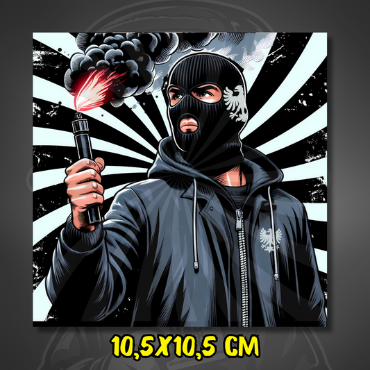 Frankfurt Aufkleber Hool Pyro ultras-inspirierter Fan-Sticker 10.5x10.5cm wetterfest