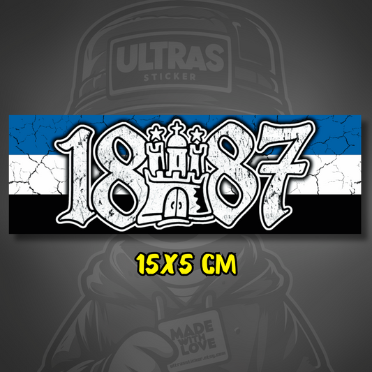 Hamburg Aufkleber 1887 ultras-inspirierter Fan-Sticker 15x5cm wetterfest