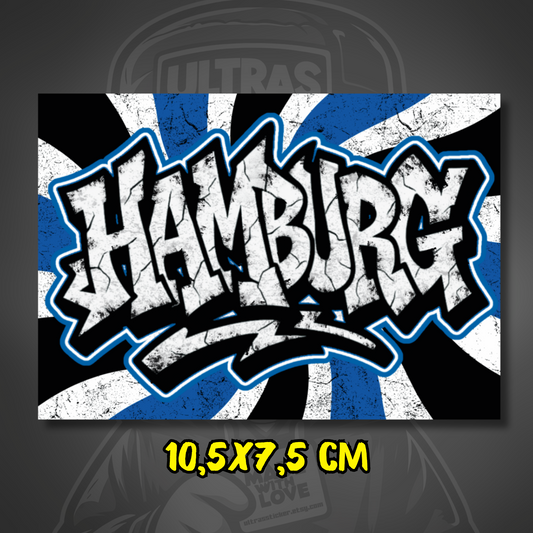 Hamburg Aufkleber ultras-inspirierter Fan Sticker 10.5x7.5cm wetterfest