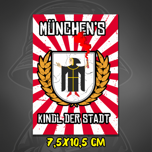 Münchens Kindl der Stadt Aufkleber ultras-inspirierter Fan Sticker wetterfest