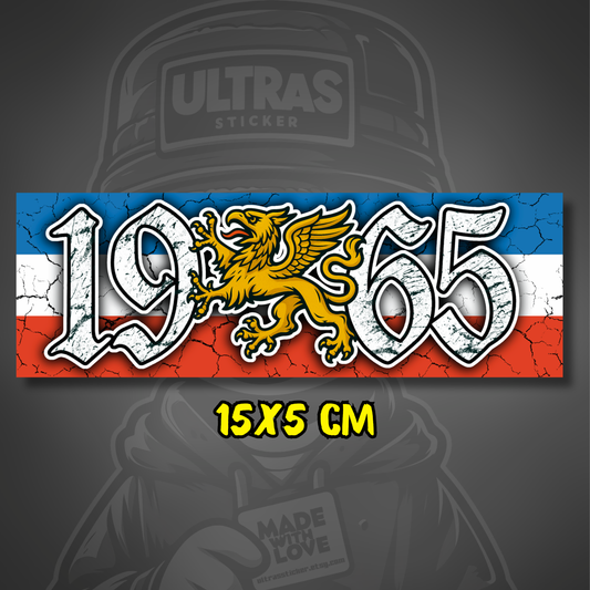 Rostock Aufkleber 1965 ultras-inspirierter Fan-Sticker 15x5cm wetterfest