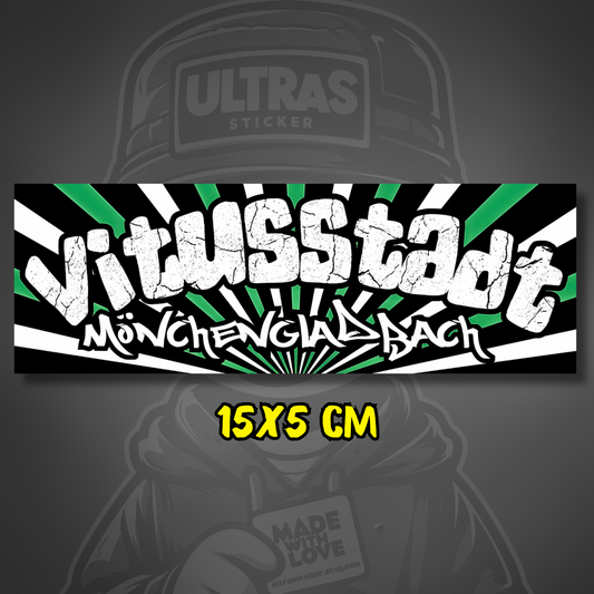 Mönchengladbach Vitusstadt Aufkleber ultras-inspirierter Fan Sticker wetterfest