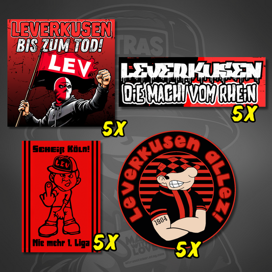 Leverkusen Aufkleber Set ultras-inspirierter Fan Sticker wetterfest