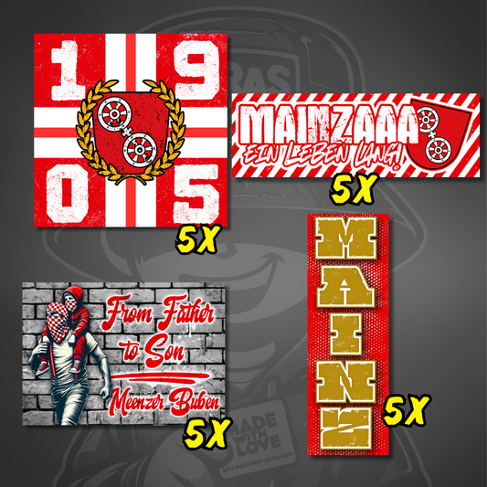 Mainz Aufkleber Set ultras-inspirierte Fan Sticker wetterfest